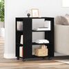 vidaXL Armoire de rangement avec roue Ch&ecirc;ne noir 60 x 35 x 75 cm