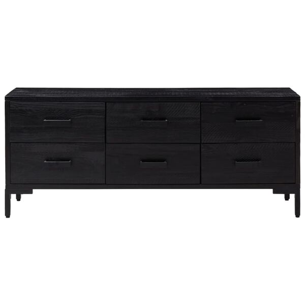 vidaXL Armoire de rangement Noir 110x30x45 cm Bois de pin massif