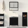 vidaXL Ensemble de mobilier de salle de bain avec &eacute;tag&egrave;re 2 pcs Noir