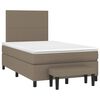 vidaXL Sommier &agrave; lattes de lit avec matelas Taupe 120x200 cm Tissu