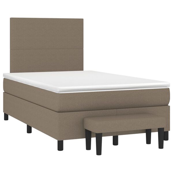 vidaXL Sommier &agrave; lattes de lit avec matelas Taupe 120x200 cm Tissu