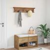 vidaXL Porte-manteau mural Montage mural Naturel 100 x 10 x 20 cm