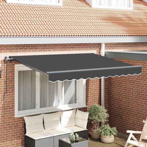 vidaXL Auvent R&eacute;tractable Anthracite 300 x 200 cm tissu