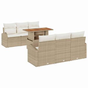 vidaXL Ensemble de canap&eacute; de jardin 7 pc beige et cr&egrave;me