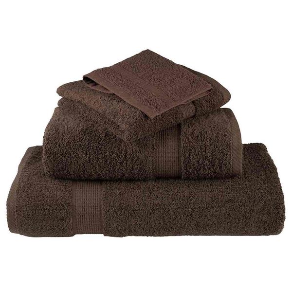 vidaXL Gants de Toilette SOLUND Marron Coton