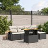 vidaXL Salon de jardin 6 pcs avec coussins noir r&eacute;sine tress&eacute;e