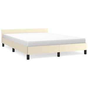 vidaXL Cadre de lit avec t&ecirc;te de lit sans matelas cr&egrave;me 140x190 cm