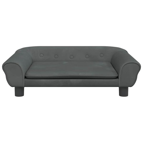 vidaXL Lit pour chien gris fonc&eacute; 70x48x22 cm velours