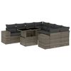 vidaXL Salon de jardin 9 pcs avec coussins gris r&eacute;sine tress&eacute;e