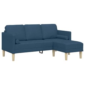 vidaXL Ensemble de Canap&eacute;s avec coussin Bleu Polyester