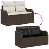 vidaXL Ensemble de canap&eacute; de jardin 8 pcs Marron et blanc Poly rotin