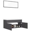 vidaXL Ensemble de meubles de salle de bain Gris brillant Agglom&eacute;r&eacute;