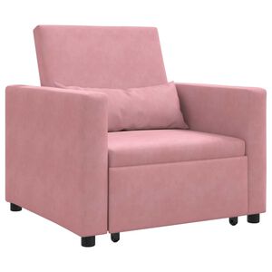 vidaXL Canap&eacute;-lit escamotable simple Rose clair 90 x 165 x 87 cm