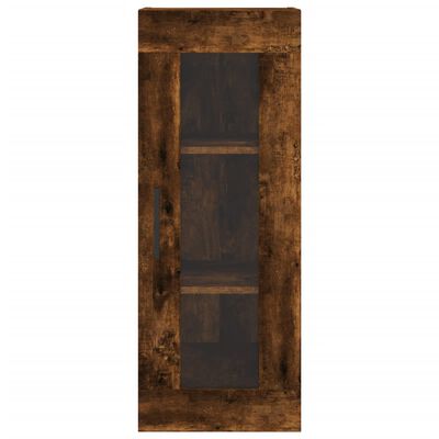 vidaXL Buffet haut Chêne fumé 34,5x34x180 cm Bois d'ingénierie