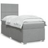 vidaXL Sommier &agrave; lattes de lit et matelas Gris clair 90x190 cm Tissu