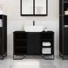 vidaXL Meuble de Lavabo de Salle de Bain Ch&ecirc;ne noir 91 x 35 x 60 cm