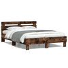 vidaXL Cadre de lit avec LED sans matelas ch&ecirc;ne fum&eacute; 120x190 cm
