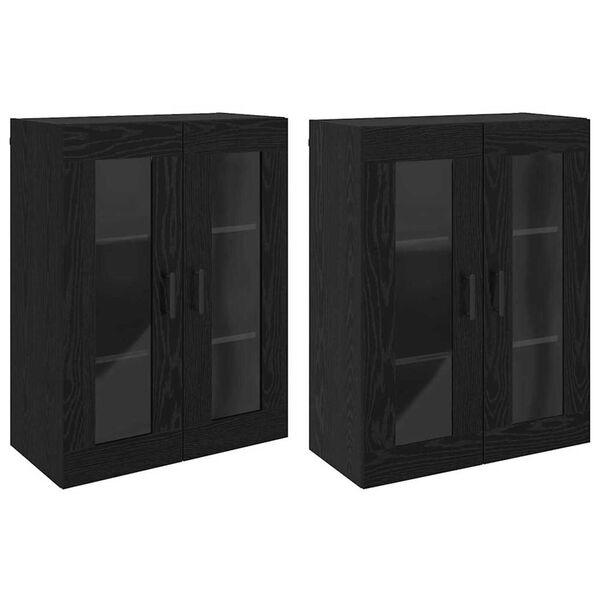 vidaXL Armoires Murailles 2 pcs Chêne noir 69,5 x 34 x 90 cm