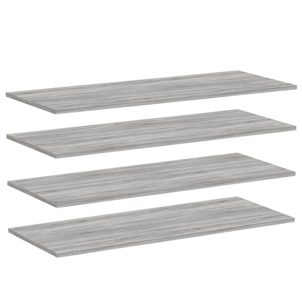 vidaXL &Eacute;tag&egrave;res murales 4 pcs sonoma gris 100x40x1,5cm bois ing&eacute;nierie