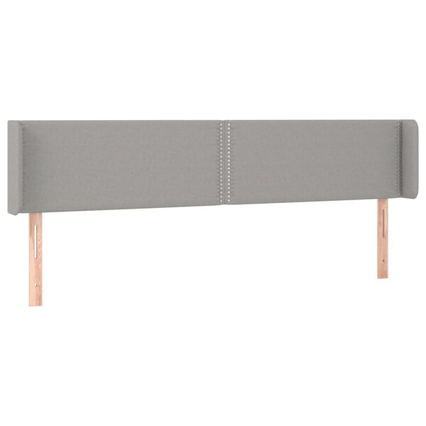 vidaXL T&ecirc;te de lit &agrave; LED Gris clair 183x16x78/88 cm Tissu