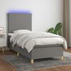 vidaXL Sommier &agrave; lattes de lit et matelas et LED Gris fonc&eacute; 100x200 cm
