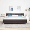 vidaXL Lit &agrave; ressort LED avec matelas Marron fonc&eacute; 200 x 200 cm tissu
