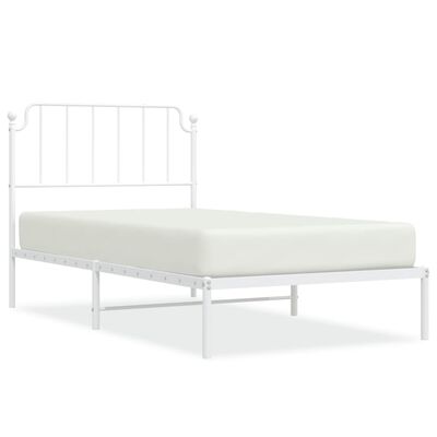 vidaXL Cadre de lit métal sans matelas et tête de lit blanc 100x200 cm