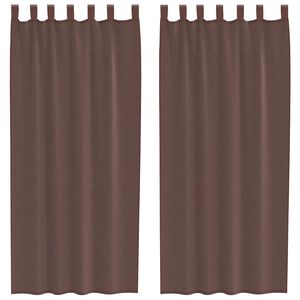 vidaXL Rideaux en voile avec passants 2 pcs marron