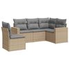 vidaXL Salon de jardin avec coussins 5 pcs beige r&eacute;sine tress&eacute;e