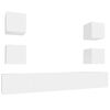vidaXL Ensemble de meubles TV 6 pcs Blanc Bois d'ing&eacute;nierie