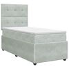 vidaXL Lit boxspring avec matelas Gris clair 100 x 200 cm Velours