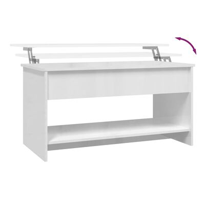 vidaXL Table basse Blanc brillant 102x50x52,5 cm Bois d'ingénierie