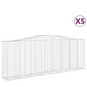 vidaXL Paniers &agrave; gabions arqu&eacute;s 5 pcs 400x50x140/160 cm Fer galvanis&eacute;