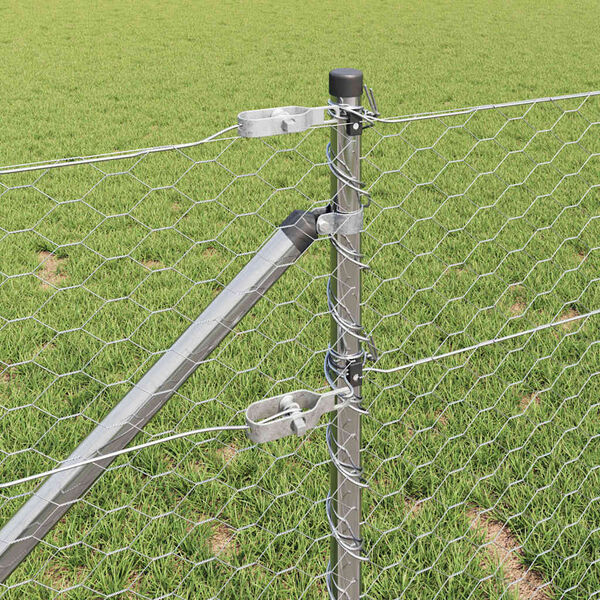 vidaXL Poteau de clôture. Argenté 50 x 0,6 m (maillage 36 mm) Acier