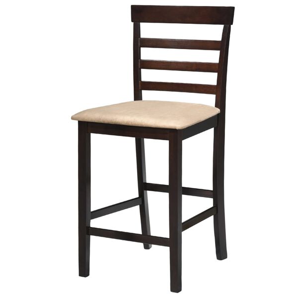 Set table et 4 chaises de bar en bois coloris marron