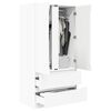 vidaXL Armoire avec tiroir Blanc 79,5 x 49 x 156 cm Bois d&rsquo;ing&eacute;nierie
