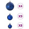 vidaXL Boules de No&euml;l 98 pcs bleu &Oslash;3/4/6 cm