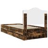 vidaXL Cadre de lit avec tiroir Ch&ecirc;ne fum&eacute; 75 x 190 cm Bois Ing&eacute;nierie