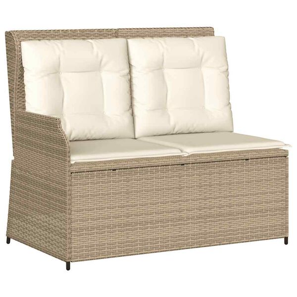 vidaXL Salon de jardin avec coussins 3 pcs beige résine tressée