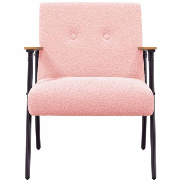 vidaXL fauteuil Rose Tissu ressemblant &agrave; de la laine boucl&eacute;e