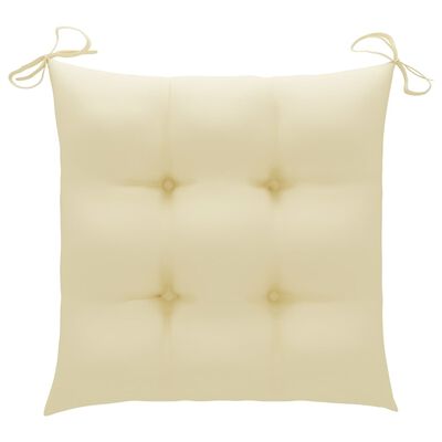 vidaXL Coussins de chaise 6 pcs Blanc crème 40x40x7 cm Tissu