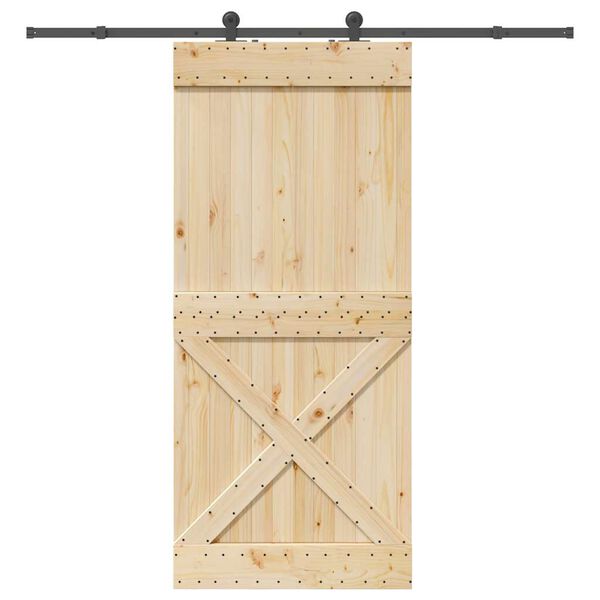 vidaXL Porte coulissante et kit de quincaillerie 100x210 cm pin massif