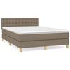 vidaXL Sommier &agrave; lattes de lit avec matelas Taupe 140x190 cm Tissu