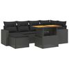 vidaXL Salon de jardin 7 pcs avec coussins noir r&eacute;sine tress&eacute;e
