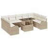 vidaXL Ensemble de canap&eacute; de jardin 10 pcs Beige et cr&egrave;me polyrotin