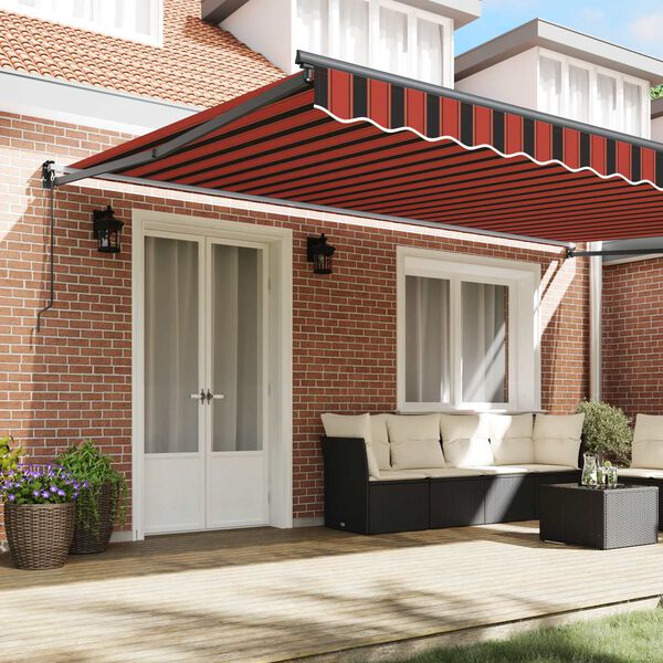 vidaXL Auvent Orange et marron 500 x 300 x 165 cm Polyester et m&eacute;tal