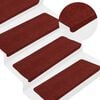 vidaXL Tapis d'escalier auto-adh&eacute;sifs 30 pcs rouge 65x22,5x3,5 cm