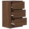 vidaXL Table de chevet avec 3 tiroirs ch&ecirc;ne marron 39x35x65 cm