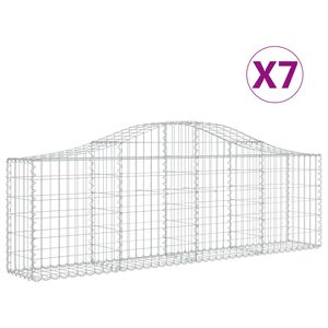 vidaXL Paniers &agrave; gabions arqu&eacute;s 7 pcs 200x30x60/80 cm Fer galvanis&eacute;