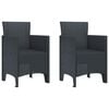 vidaXL Chaise de jardin 2 pc Anthracite Polypropyl&egrave;ne